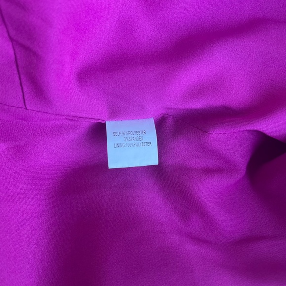 Kay Unger Pink Ruched Bow Neck Cocktail Pencil Abstract Print Sheath Dress - Picture 11 of 12